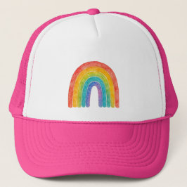 Rosa Regenbogenkappe. Truckerkappe