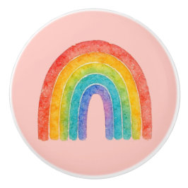 Rosa Regenbogenknopf. Keramikknauf