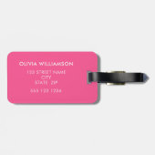 Rosa Regenbogenmonogramm Gepäckanhänger (Rückseite horizontal)