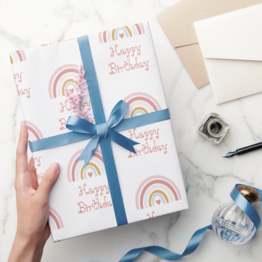 Rosa Regenbogenmuster Geschenkpapier (Schenken)