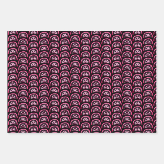 Rosa Regenbogenmuster Geschenkpapier Set (Vorderseite 2)