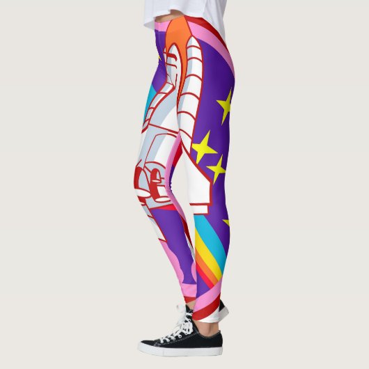 Rosa Regenbogenrakete Leggings (Links)