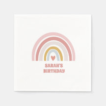 Rosa Regenbogenserviette zum Geburtstag individuel