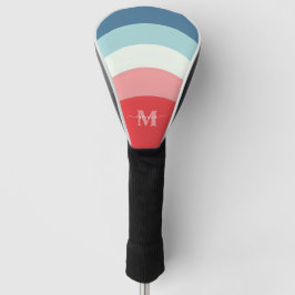 Rosa Regenbogenstreifen Monogramm Name Golf Headcover