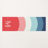 Rosa Regenbogenstreifen Monogramm Name Yogamatte (Rückseite (Horizontal))