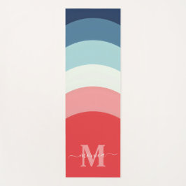 Rosa Regenbogenstreifen Monogramm Name Yogamatte