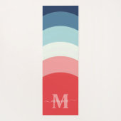 Rosa Regenbogenstreifen Monogramm Name Yogamatte (Rückseite)