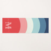 Rosa Regenbogenstreifen Monogramm Name Yogamatte (Vorderseite (Horizontal))