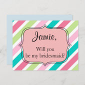 Rosa Regenbogenstreifen Postkarte (Vorne/Hinten)