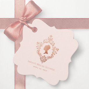 Rosa Regency Vintag Wappen Rose Gold Brautparty Geschenkanhänger