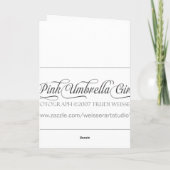 Rosa Regenschirm-Mädchen-so sehr traurige Karte (Rückseite)