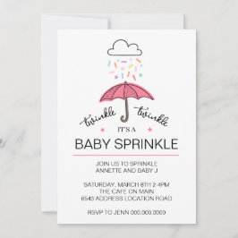 Rosa Regenschirm Tinkle Baby Sprinkle Download Einladung