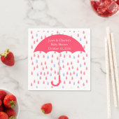 Rosa Regenschirm und Regendusche Papier Napkins Serviette (Beispiel)