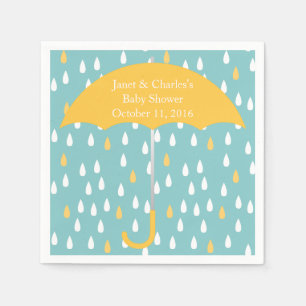 Rosa Regenschirm und Regendusche Papier Napkins Serviette