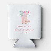 Rosa Regenschüsse und Blume Brautparty Dosenkühler (Rückseite)