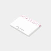 Rosa Regentropfen Monogramm Name Post-it Klebezettel (angewinkelt)