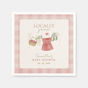 Rosa regionaler Bauernmarkt-Babyparty Serviette