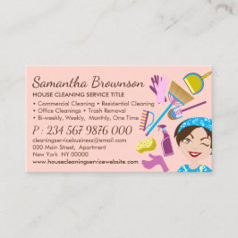 Rosa Reinigung Janitorial Maid Housekeeping Visitenkarte