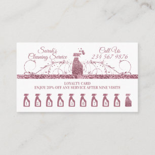Rosa Reinigung Magd Janitorial Funkeln Housekeepin Treuekarte