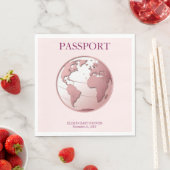 Rosa Reisepass Baby Shower Serviette (Beispiel)