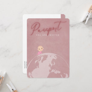 Rosa Reisepass Girl Dusche Einladung
