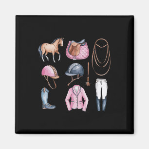 Rosa Reitdoodles Niedliche Reithors Magnet