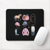 Rosa Reitdoodles Niedliche Reithors Mousepad (Mit Mouse)