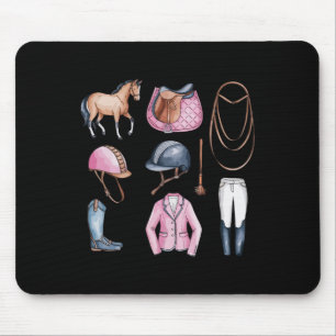 Rosa Reitdoodles Niedliche Reithors Mousepad