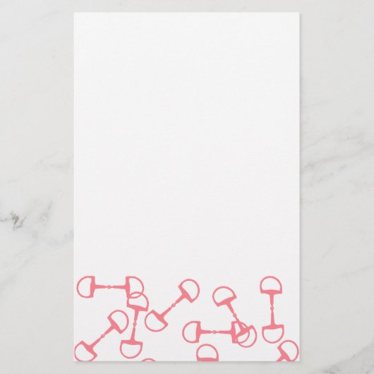 Rosa Reitpferde Bits Briefpapier (Vorderseite)