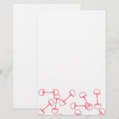 Rosa Reitpferde Bits Briefpapier (Vorne/Hinten)