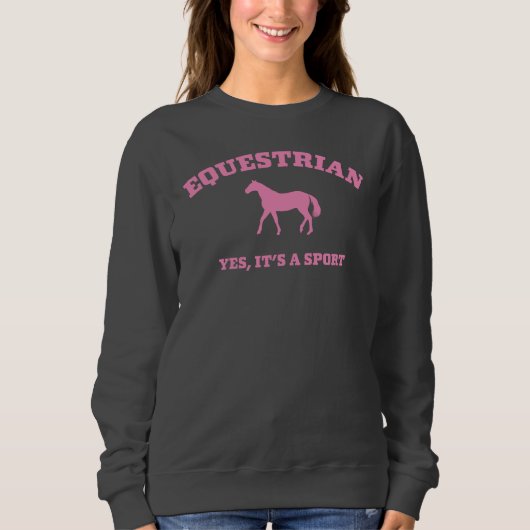 Rosa Reitsport Uni Stil Sweater Horse Sport Sweatshirt (Vorderseite)