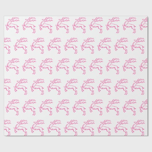 Rosa Rentier Geschenkpapier (Flach)