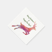 Rosa Rentier Serviette (Ecke)