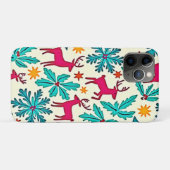 Rosa-Rentier-Tealbaum-Musterdesign Case-Mate iPhone Hülle (Rückseite (Horizontal))