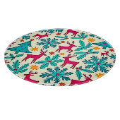 Rosa-Rentier-Tealbaum-Musterdesign Schneidebrett (Ecke)