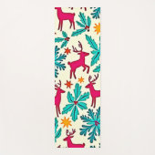 Rosa-Rentier-Tealbaum-Musterdesign Yogamatte (Vorderseite)