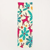Rosa-Rentier-Tealbaum-Musterdesign Yogamatte (Rückseite)