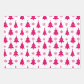 Rosa Rentier, Weihnachtsbaum und Urlaubsmuster Geschenkpapier Set (Vorderseite 2)