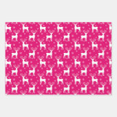 Rosa Rentier, Weihnachtsbaum und Urlaubsmuster Geschenkpapier Set (Vorderseite)