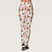 Rosa Rentierfisch und Baumfest Leggings (Rückseite)