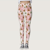 Rosa Rentierfisch und Baumfest Leggings (Vorderseite)