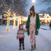 Rosa Rentierfisch und Baumfest Leggings