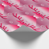 Rosa Rentierpapier Geschenkpapier (Ecke)