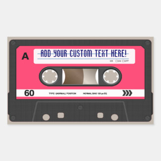 Rosa Retro 80er Cassette Tape Personalisiert Aufkl Rechteckiger Aufkleber