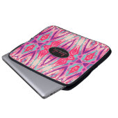 Rosa Retro Batik Fusion Design Laptop-Sieb Laptopschutzhülle (Vorne Knopf)