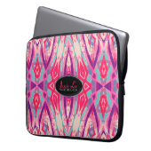 Rosa Retro Batik Fusion Design Laptop-Sieb Laptopschutzhülle (Vorderseite Links)