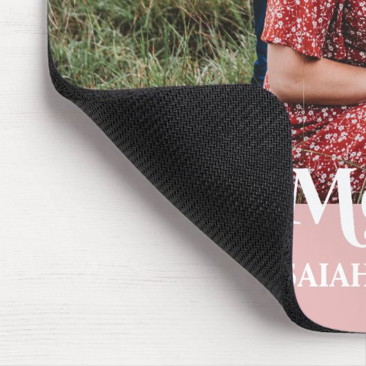 Rosa Retro Beste Mama je benutzerdefiniertes Bild Mousepad (Ecke)