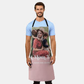 Rosa Retro Beste Mama je benutzerdefiniertes Bild Schürze (Getragen)