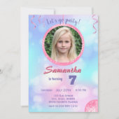 Rosa Retro Birthday Girl Einladung (Vorderseite)