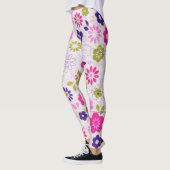 Rosa Retro-Blume Leggings (Links)